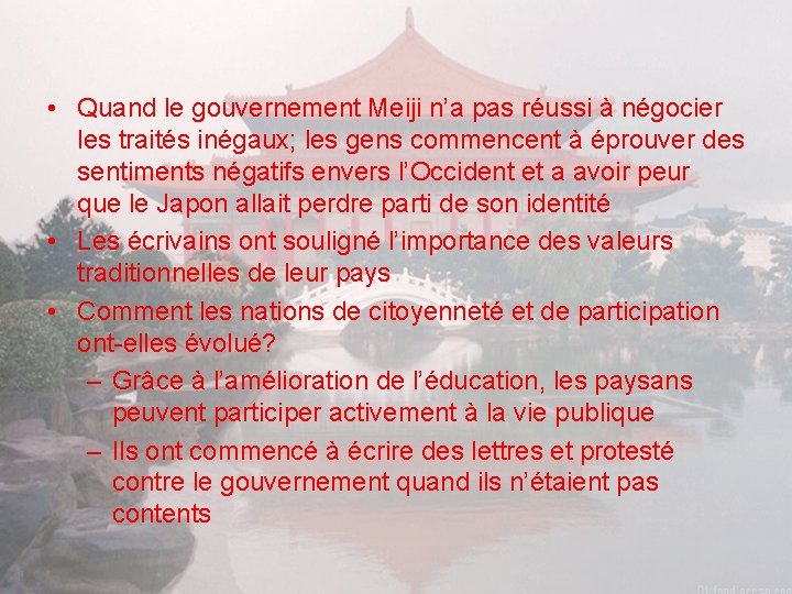  • Quand le gouvernement Meiji n’a pas réussi à négocier les traités inégaux;