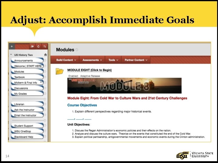 Adjust: Accomplish Immediate Goals 14 