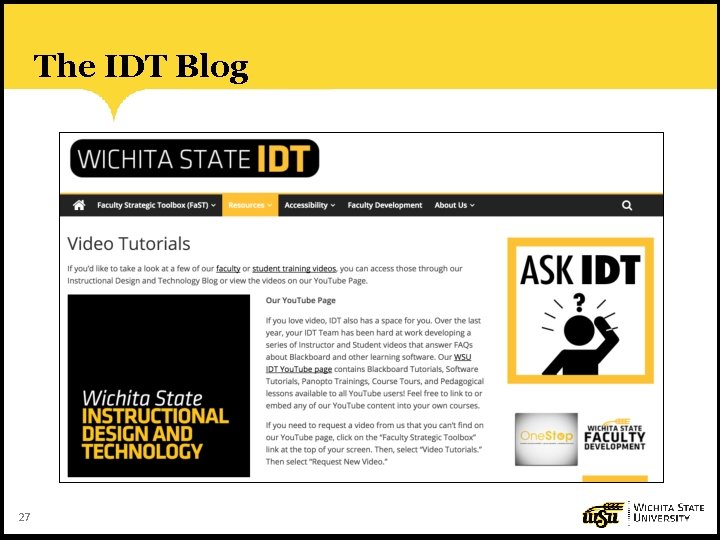 The IDT Blog 27 