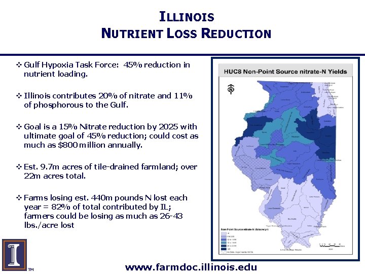 ILLINOIS NUTRIENT LOSS REDUCTION v Gulf Hypoxia Task Force: 45% reduction in nutrient loading.