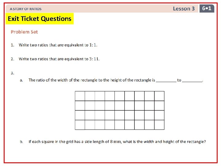 Exit Ticket Questions 