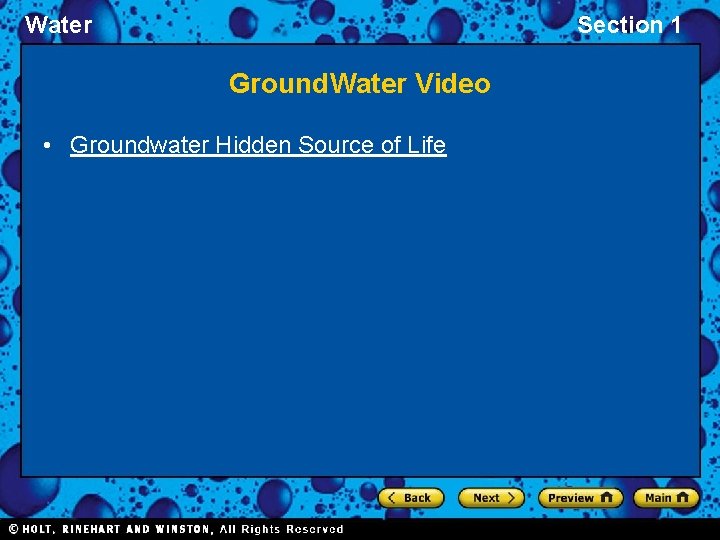 Water Section 1 Ground. Water Video • Groundwater Hidden Source of Life 