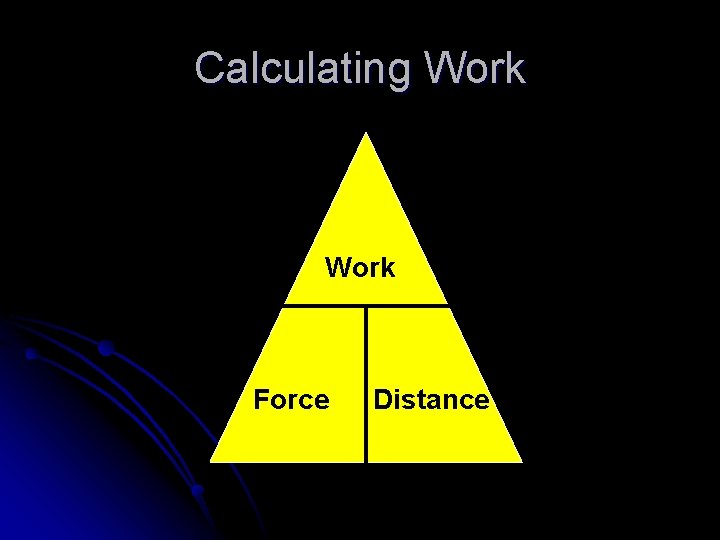 Calculating Work Force Distance 