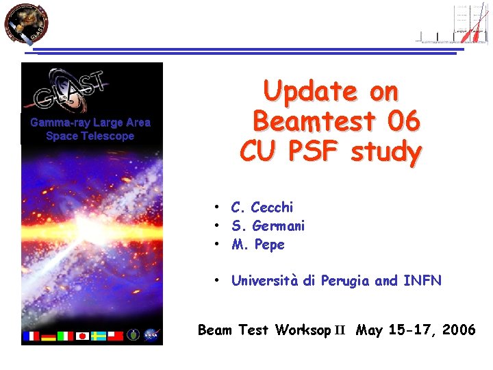 Gamma-ray Large Area Space Telescope Update on Beamtest 06 CU PSF study • C.