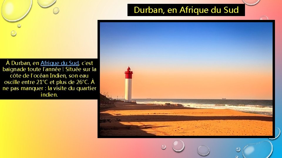 Durban, en Afrique du Sud À Durban, en Afrique du Sud, c'est baignade toute
