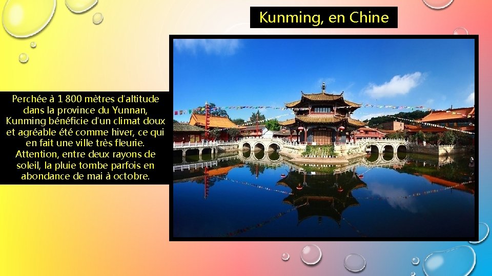 Kunming, en Chine Perchée à 1 800 mètres d'altitude dans la province du Yunnan,
