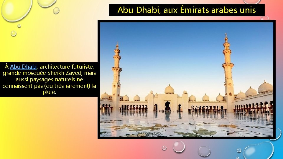 Abu Dhabi, aux Émirats arabes unis À Abu Dhabi, architecture futuriste, grande mosquée Sheikh