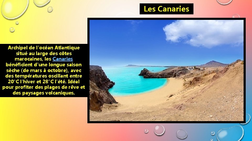 Les Canaries Archipel de l'océan Atlantique situé au large des côtes marocaines, les Canaries