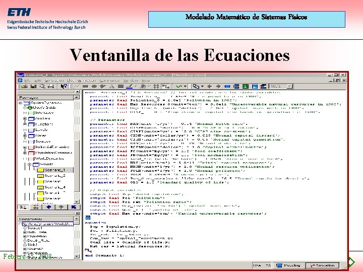 Modelado Matemático de Sistemas Físicos Ventanilla de las Ecuaciones Febrero 15, 2008 © Prof.