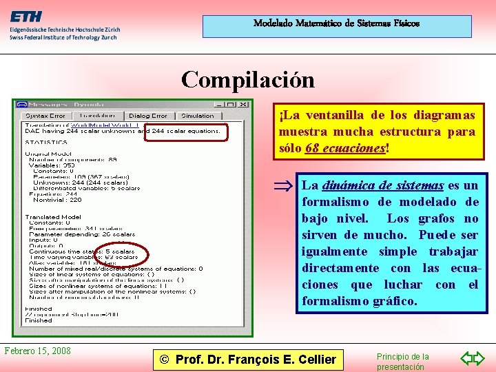 Modelado Matemático de Sistemas Físicos Compilación ¡La ventanilla de los diagramas muestra mucha estructura