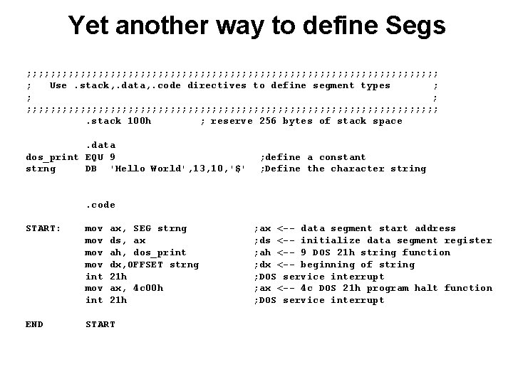 Yet another way to define Segs ; ; ; ; ; ; ; ;