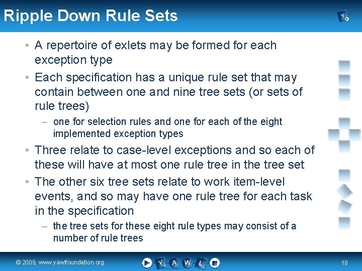 Ripple Down Rule Sets • A repertoire of exlets may be formed for each