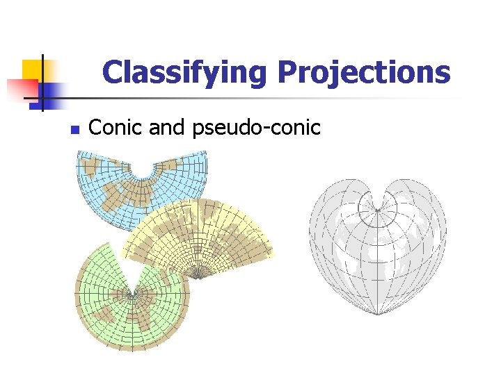 Classifying Projections n Conic and pseudo-conic 