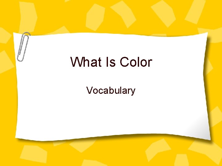 What Is Color Vocabulary 
