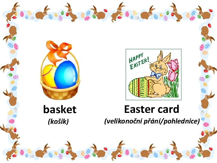 basket Easter card (košík) (velikonoční přání/pohlednice) 