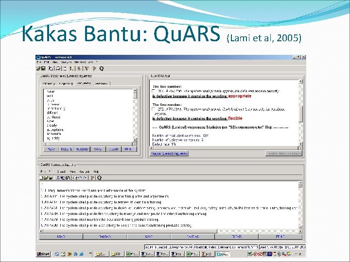 Kakas Bantu: Qu. ARS (Lami et al, 2005) 