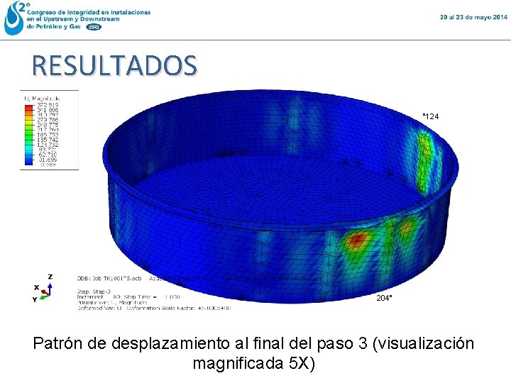 RESULTADOS ° 124 204° Patrón de desplazamiento al final del paso 3 (visualización magnificada RESULTADOS ° 124 204° Patrón de desplazamiento al final del paso 3 (visualización magnificada