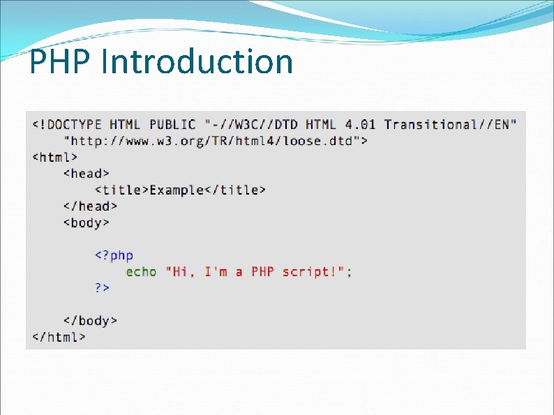 PHP Introduction 