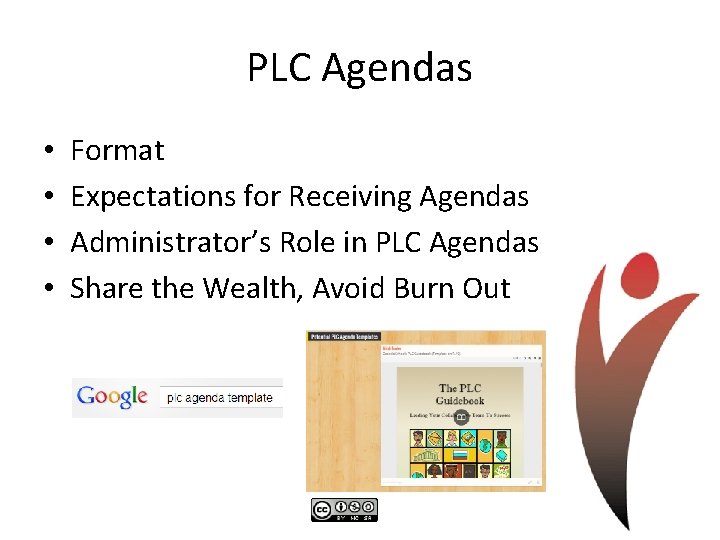 PLC Agendas • • Format Expectations for Receiving Agendas Administrator’s Role in PLC Agendas