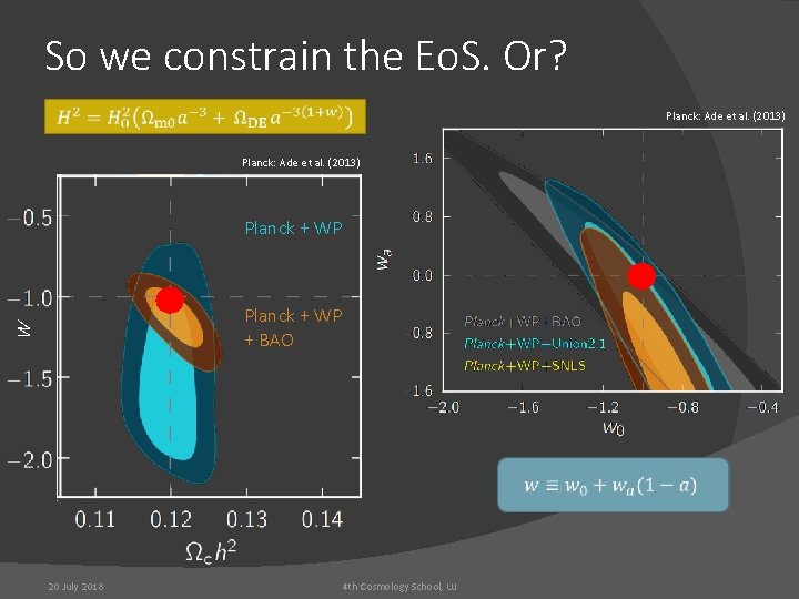 So we constrain the Eo. S. Or? Planck: Ade et al. (2013) Planck +