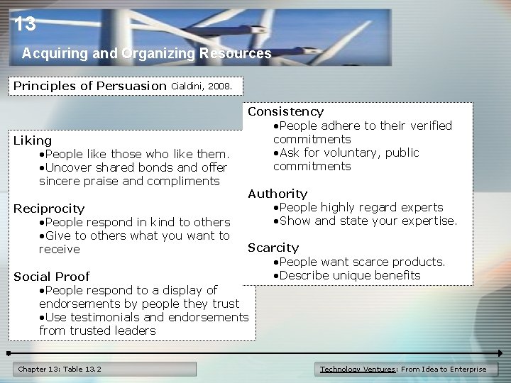 13 Acquiring and Organizing Resources Principles of Persuasion Cialdini, 2008. Liking • People like