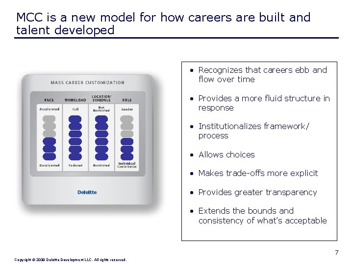 MCC is a new model for how careers are built and talent developed •