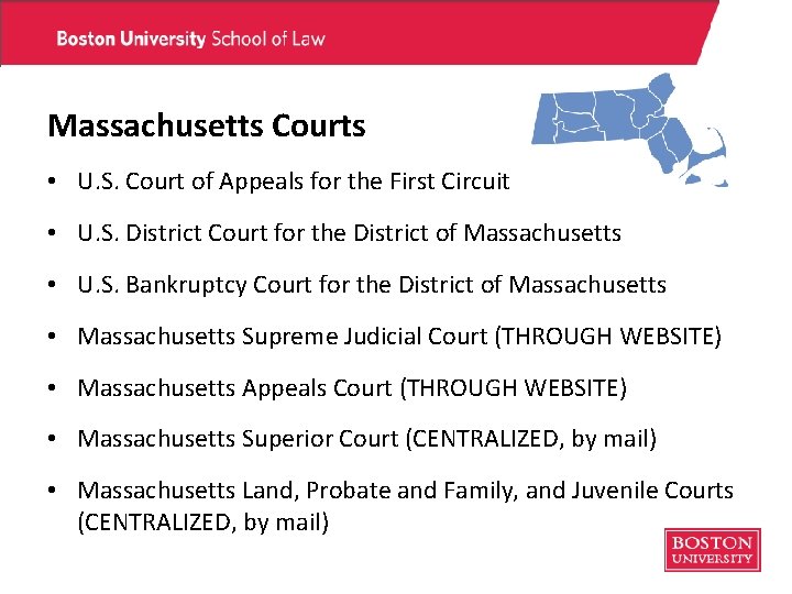 Massachusetts Courts • U. S. Court of Appeals for the First Circuit • U. Massachusetts Courts • U. S. Court of Appeals for the First Circuit • U.