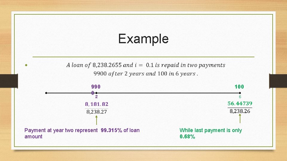 Example • 990 0 2 Payment at year two represent 99. 315% of loan