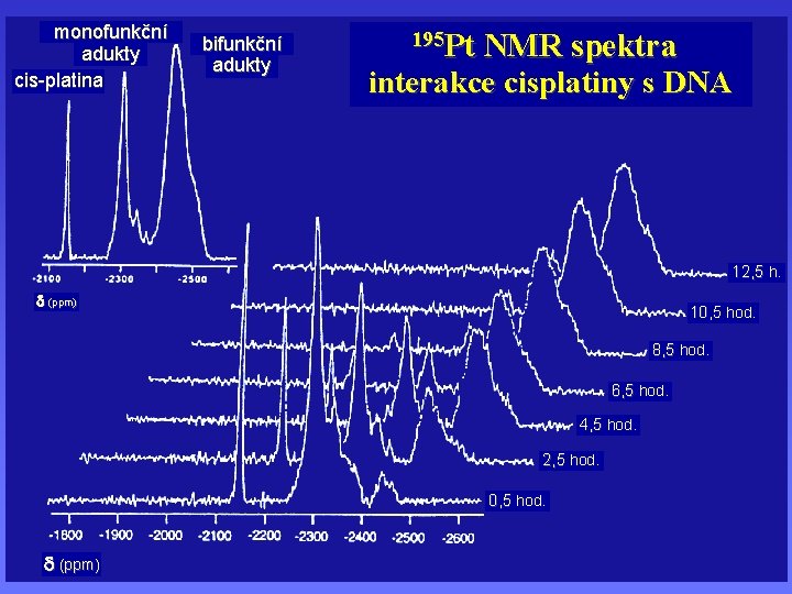 monofunkční adukty cis-platina bifunkční adukty 195 Pt NMR spektra interakce cisplatiny s DNA 12,