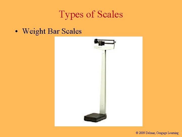 Types of Scales • Weight Bar Scales © 2009 Delmar, Cengage Learning 