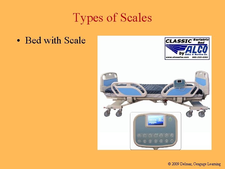 Types of Scales • Bed with Scale © 2009 Delmar, Cengage Learning 