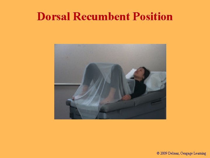 Dorsal Recumbent Position © 2009 Delmar, Cengage Learning 