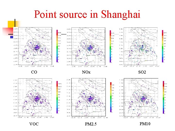 Point source in Shanghai CO VOC NOx PM 2. 5 SO 2 PM 10