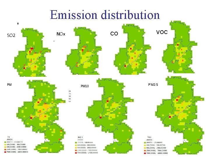 Emission distribution SOSO 2 2 PM NOx CO PM 10 VOC P’M 2. 5