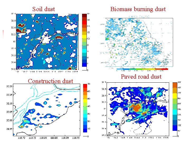 Soil dust Construction dust Biomass burning dust Paved road dust 