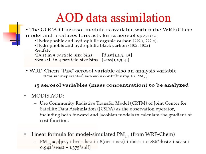 AOD data assimilation 