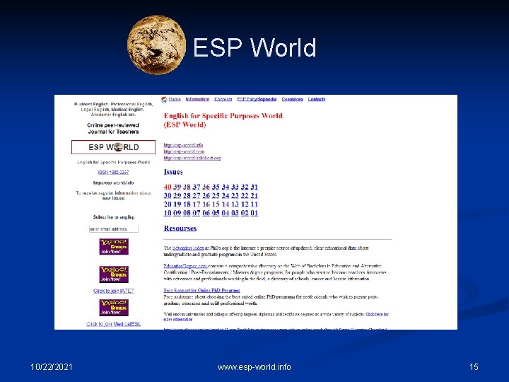 ESP World 10/22/2021 www. esp-world. info 15 