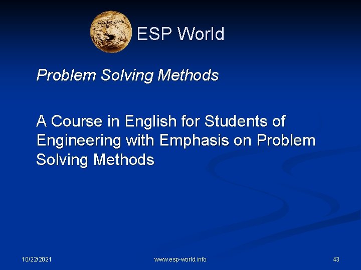 ESP World Problem Solving Methods A Course in English for Students of Engineering with