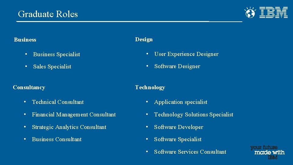 IBM Graduate Scheme You will join us on