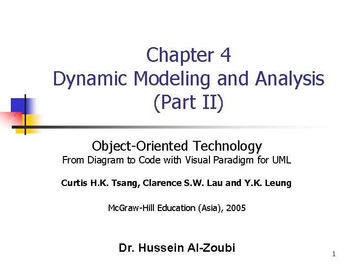 Chapter 4 Dynamic Modeling and Analysis Part II