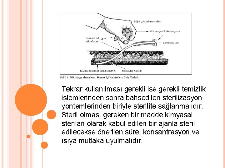 Tekrar kullanılması gerekli ise gerekli temizlik işlemlerinden sonra bahsedilen sterilizasyon yöntemlerinden biriyle sterilite sağlanmalıdır.