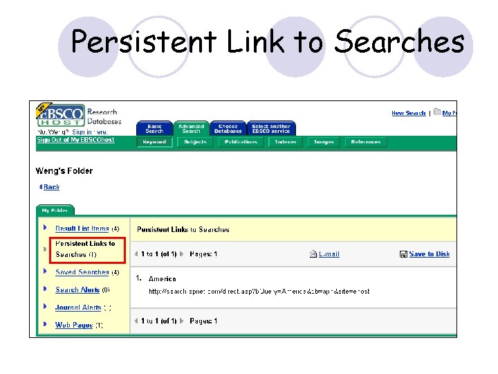 Persistent Link to Searches 