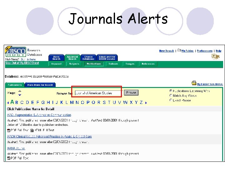 Journals Alerts 