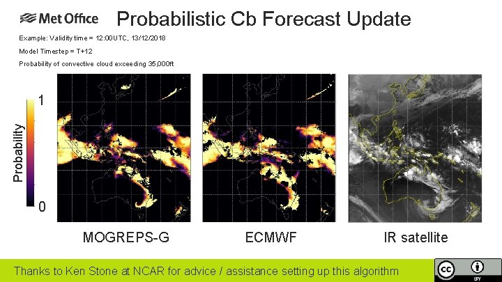 Probabilistic Cb Forecast Update Example: Validity time = 12: 00 UTC, 13/12/2018 Model Timestep