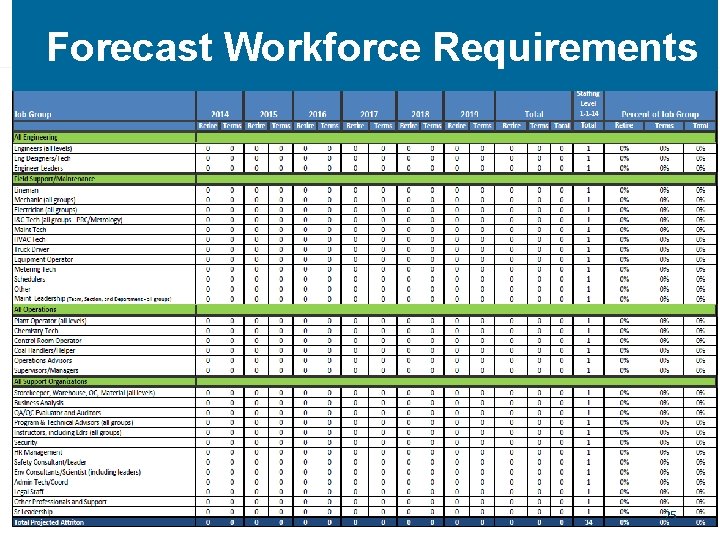 Forecast Workforce Requirements 25 