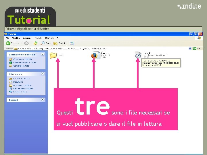 sss Tutorial Questi tre sono i file necessari se si vuol pubblicare o dare