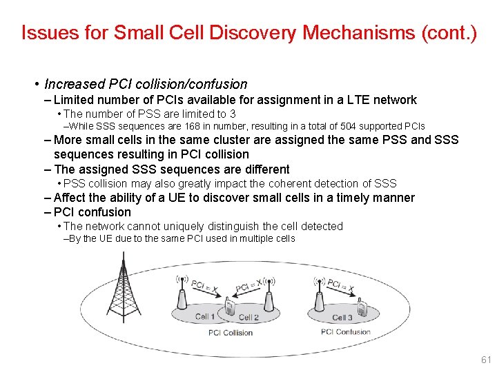 Issues for Small Cell Discovery Mechanisms (cont. ) • Increased PCI collision/confusion – Limited