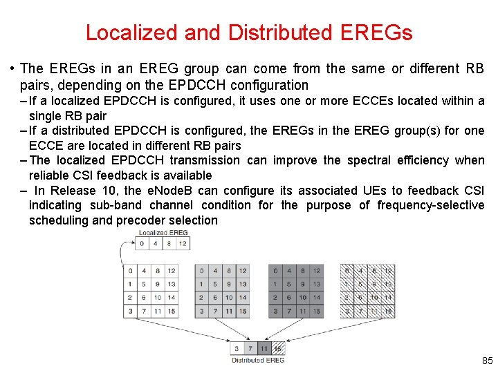 Localized and Distributed EREGs • The EREGs in an EREG group can come from