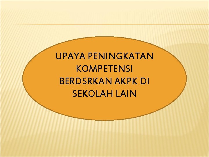 UPAYA PENINGKATAN KOMPETENSI BERDSRKAN AKPK DI SEKOLAH LAIN 