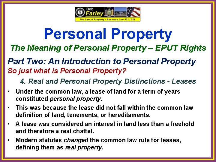 Personal Property The Meaning of Personal Property – EPUT Rights Part Two: An Introduction
